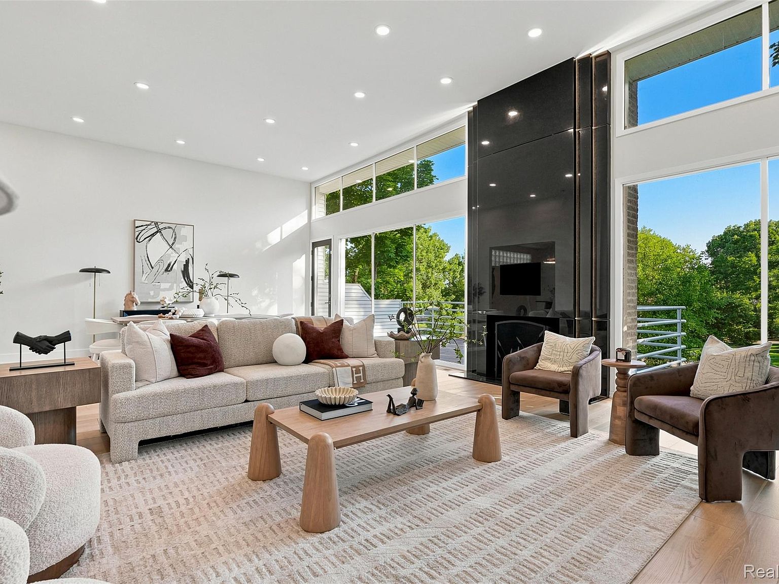 Great room staged by Vivid at 1756 Alexander Dr, Bloomfield Hills
